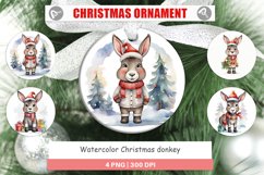 Christmas Ornaments Watercolor Christmas donkey Product Image 1