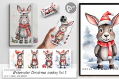 Digital Paper Watercolor Christmas donkey Product Image 1