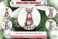 Christmas Ornaments Watercolor Christmas donkey Product Image 1