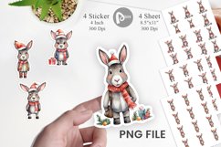 Sticker Watercolor Christmas Donkey Product Image 1