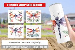 Tumbler Wrap Watercolor Christmas Dragonfly Product Image 1