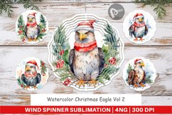Wind Spinner Watercolor Christmas Eagle Product Image 1