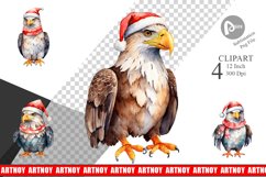 Clipart Watercolor Christmas Eagle Product Image 1