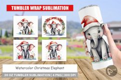 Tumbler Wrap Watercolor Christmas Elephant Product Image 1