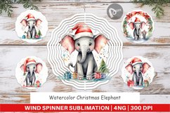 Wind Spinner Watercolor Christmas Elephant Product Image 1