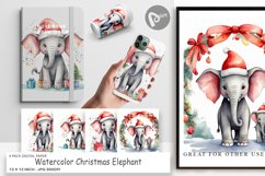 Digital Paper Watercolor Christmas Elephant Product Image 1