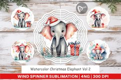 Wind Spinner Watercolor Christmas Elephant Product Image 1
