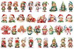 Watercolor Christmas Elf Clipart Png Product Image 2