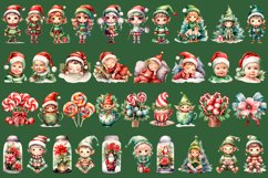 Watercolor Christmas Elf Clipart Png Product Image 3