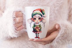 Watercolor Christmas Elf Clipart Png Product Image 5