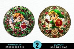 Watercolor Christmas Elves Artwork Clipart Product Image 1