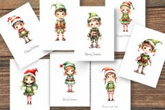 Watercolor Christmas Elves. Clipart Bundle. Product Image 7