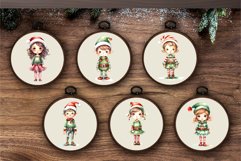 Watercolor Christmas Elves. Clipart Bundle. Product Image 8