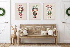 Watercolor Christmas Elves. Clipart Bundle. Product Image 9