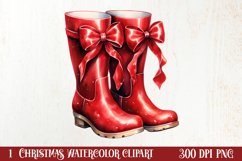 Watercolor Christmas Farm Clipart Product Image 1