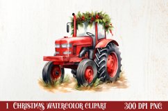 Watercolor Christmas Farm Clipart Product Image 1