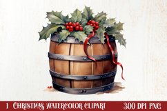 Watercolor Christmas Farm Clipart Product Image 1