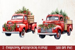 Watercolor Christmas Farm Clipart Product Image 1