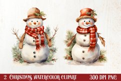 Watercolor Christmas Farm Clipart Product Image 1