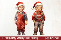 Watercolor Christmas Farm Clipart Product Image 1