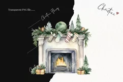 Watercolor Christmas Mantle Clipart | Christmas Clipart Product Image 2