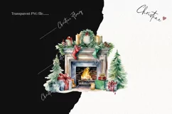 Watercolor Christmas Mantle Clipart | Christmas Clipart Product Image 2
