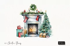 Watercolor Christmas Scene Clipart | Christmas Clipart Product Image 1