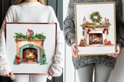 Christmas Fireplace Watercolor Clipart Bundle Product Image 5