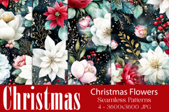 Christmas Pattern, Christmas Floral Seamless Patterns, s10 Product Image 1