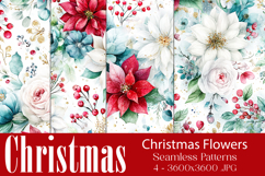 Christmas Pattern, Christmas Floral Seamless Patterns, s2 Product Image 1