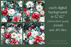 Christmas Pattern, Christmas Floral Seamless Patterns, s9 Product Image 2