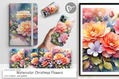 Digital Paper Christmas Flowers Product Image 1