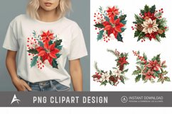 Watercolor Christmas Flowers Clipart Product Image 1