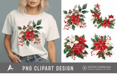 Watercolor Christmas Flowers Clipart Product Image 1
