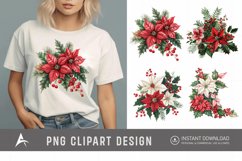 Watercolor Christmas Flowers Clipart Product Image 1