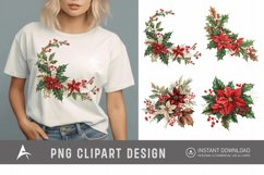 Watercolor Christmas Flowers Clipart Product Image 1