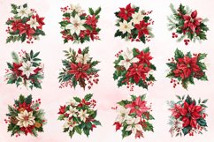 Watercolor Christmas Flowers Clipart Bundle Product Image 1