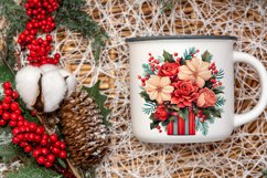 Watercolor Christmas Flowers Poinsettia Product Image 4