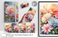 Digital Paper Christmas Flowers Product Image 1