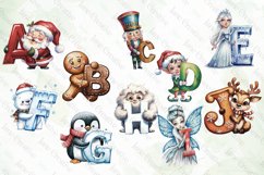 Watercolor Christmas Font Alphabet Product Image 5
