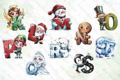 Watercolor Christmas Font Alphabet Product Image 4