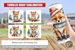 Tumbler Wrap Watercolor Christmas Fox Product Image 1