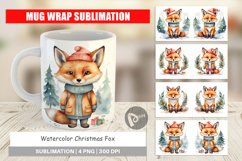 Mug Wrap Design Watercolor Christmas Fox Product Image 1