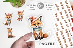 Sticker Watercolor Christmas Fox Product Image 1