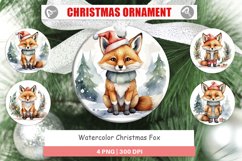 Christmas Ornaments Watercolor Christmas Fox Product Image 1