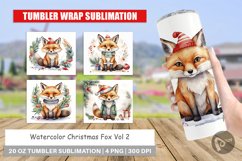 Tumbler Wrap Watercolor Christmas Fox Product Image 1