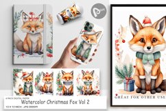 Digital Paper Watercolor Christmas Fox Product Image 1
