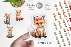 Sticker Watercolor Christmas Fox Product Image 1