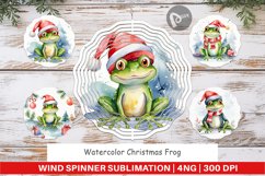 Wind Spinner Watercolor Christmas Frog Product Image 1