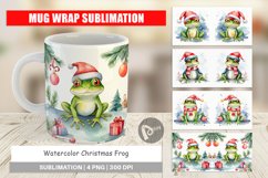 Mug Wrap Design Watercolor Christmas Frog Product Image 1